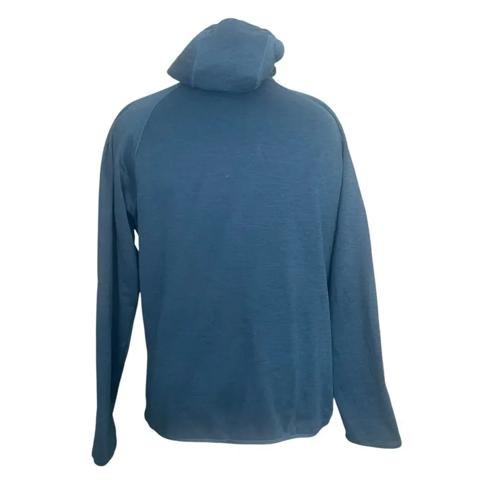 The North Face Men's Blue Full-Zip Lightweight Fleece Hooded Jacket